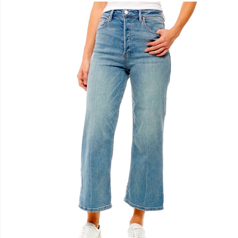 Free People Wales Button Fly Wide Leg Crop Jean Sz 27